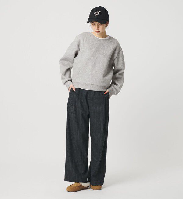 BEAUTY&YOUTH UNITED ARROWS「ポリエステルコットンブレンド ラメダンボール プルオーバー/ミディアムグレー」|Tシャツ・カットソー|