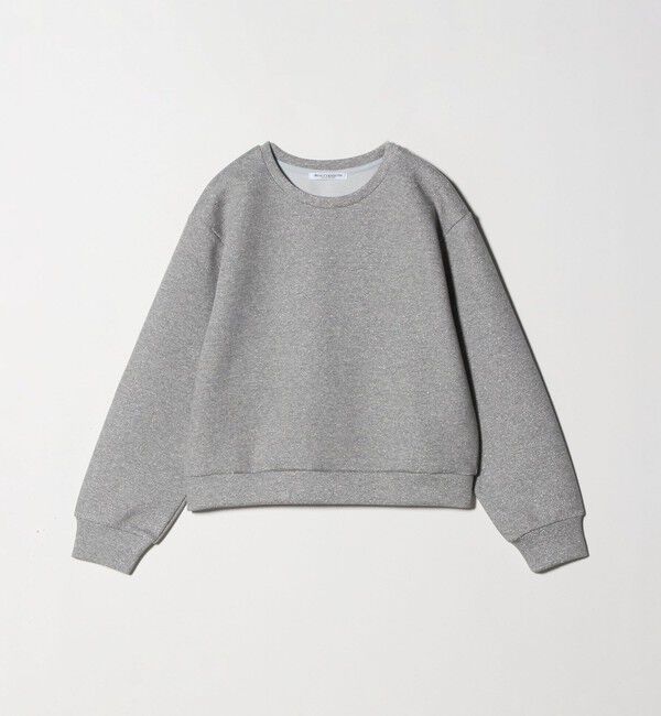 BEAUTY&YOUTH UNITED ARROWS「ポリエステルコットンブレンド ラメダンボール プルオーバー/ミディアムグレー」|Tシャツ・カットソー|