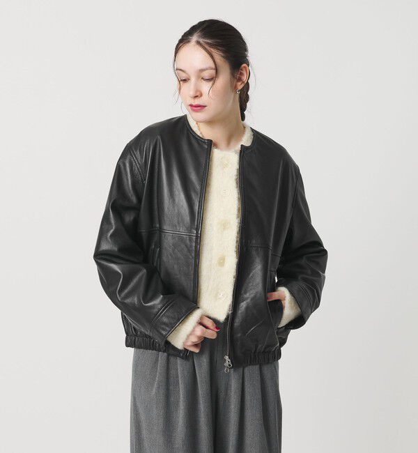 BEAUTY&YOUTH UNITED ARROWS「シープレザー ノーカラージップブルゾン」|その他|