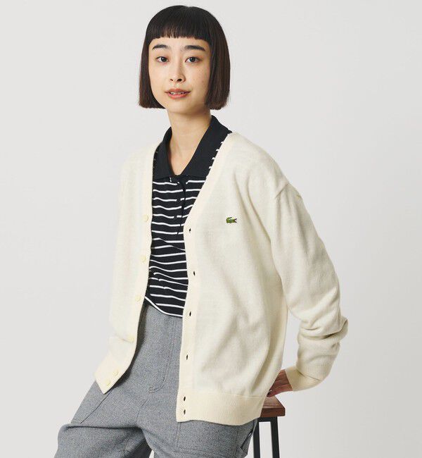 BEAUTY&YOUTH UNITED ARROWS「【別注】＜LACOSTE＞ロングスリーブニットカーディガン」|カーディガン|