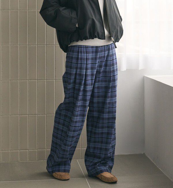 BEAUTY&YOUTH UNITED ARROWS「コットンフランネルチェック バックゴムワイドパンツ」|その他|