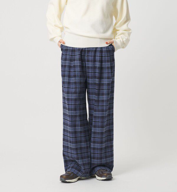 BEAUTY&YOUTH UNITED ARROWS「コットンフランネルチェック バックゴムワイドパンツ」|その他|
