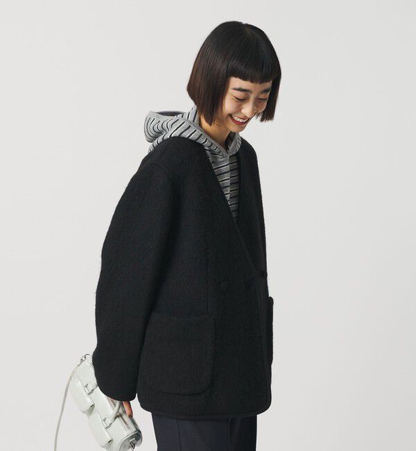 BEAUTY&YOUTH UNITED ARROWS「シャギー ノーカラージャケットコート」|ノーカラージャケット|