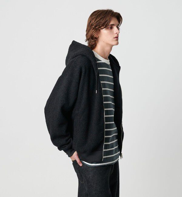 MONKEY TIME「ボアフリース フルジップ フーディー」|カーディガン|