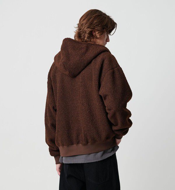 MONKEY TIME「ボアフリース フルジップ フーディー」|カーディガン|