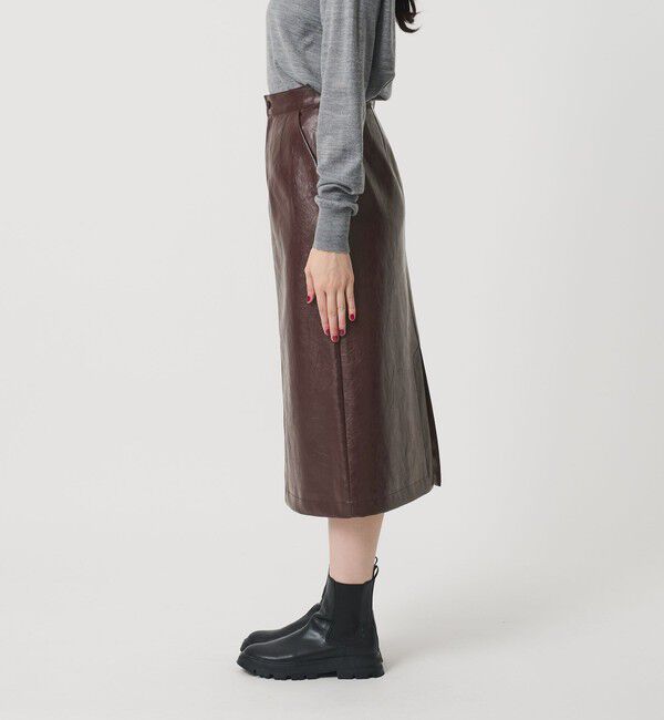 BEAUTY&YOUTH UNITED ARROWS「レザーライク Aラインスカート」|台形|