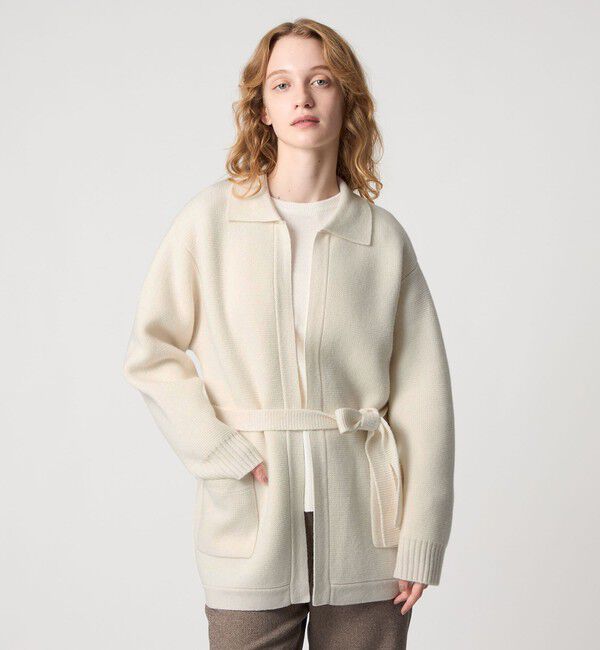 STEVEN ALAN「＜Steven Alan＞ウール カシミヤ ベルト カーディガン」|カーディガン|OFF WHITE