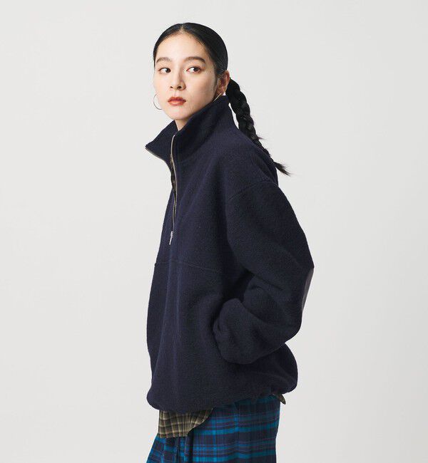 BEAUTY&YOUTH UNITED ARROWS「ハーフジップ エルボーパッチ プルオーバー」|Tシャツ・カットソー|