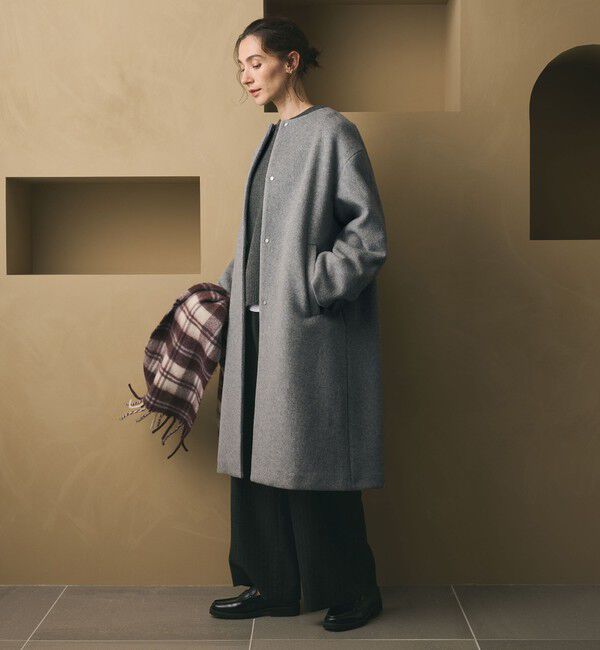 BEAUTY&YOUTH UNITED ARROWS「毛ナイロン ノーカラーコート」|ノーカラーコート|