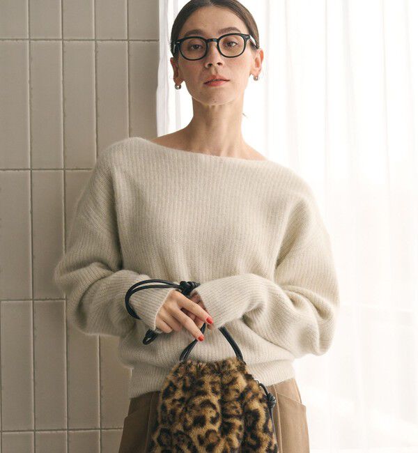 BEAUTY&YOUTH UNITED ARROWS「フォックスブレンド ボリュームスリーブ ボートネックニットプルオーバー」|ニット・セーター|NATURAL
