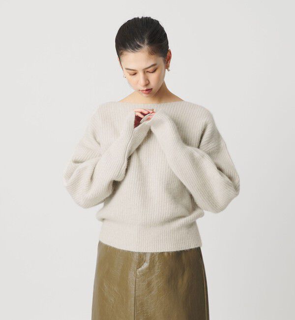 BEAUTY&YOUTH UNITED ARROWS「フォックスブレンド ボリュームスリーブ ボートネックニットプルオーバー」|ニット・セーター|