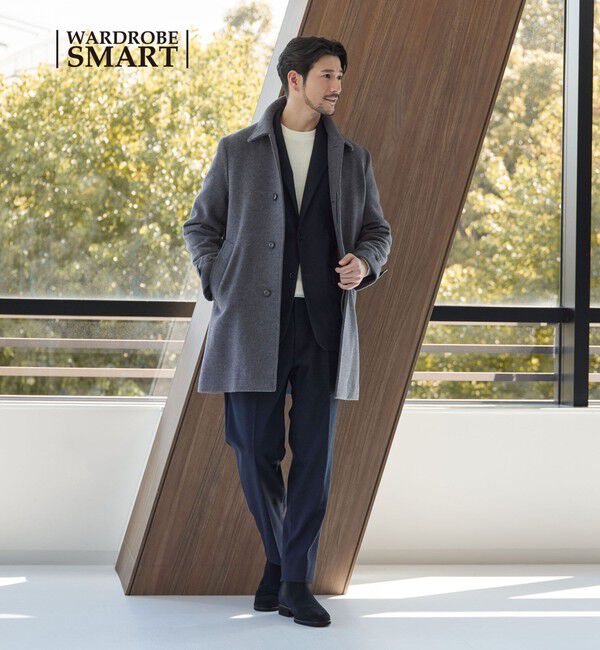 BEAUTY&YOUTH UNITED ARROWS「【WEB限定 WARDROBE SMART】PE メルトン バルカラーコート」|ステンカラーコート|