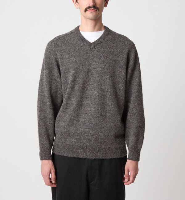 STEVEN ALAN「＜Steven Alan＞ アルパカ サドルショルダー Ｖネック ニット NARROW」|ニット・セーター|