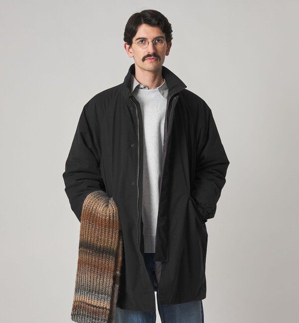 STEVEN ALAN「＜Steven Alan＞ ブラッシュド パデッド スタンド コート」|ミリタリー・モッズコート|BLACK