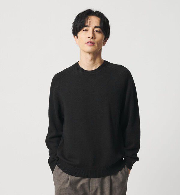 BEAUTY&YOUTH UNITED ARROWS「7ゲージ ファイン MRN クルーネック ニット 手洗い可能」|ニット・セーター|BLACK