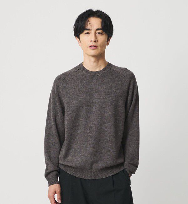 BEAUTY&YOUTH UNITED ARROWS「7ゲージ ファイン MRN クルーネック ニット 手洗い可能」|ニット・セーター|DK.GRAY