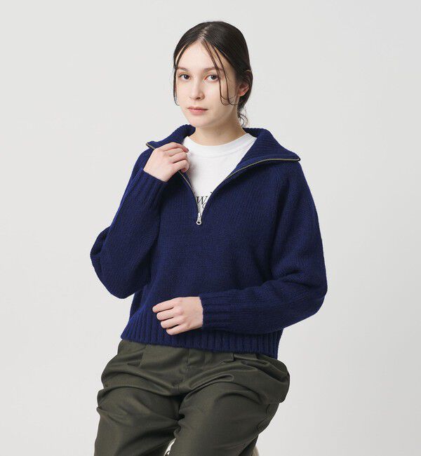 BEAUTY&YOUTH UNITED ARROWS「ウールナイロン ハーフジップ ニットプルオーバー」|ニット・セーター|