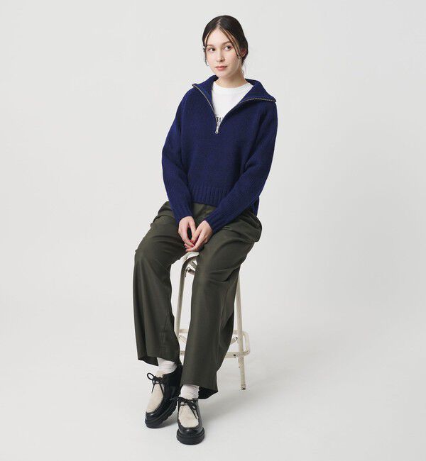 BEAUTY&YOUTH UNITED ARROWS「ウールナイロン ハーフジップ ニットプルオーバー」|ニット・セーター|