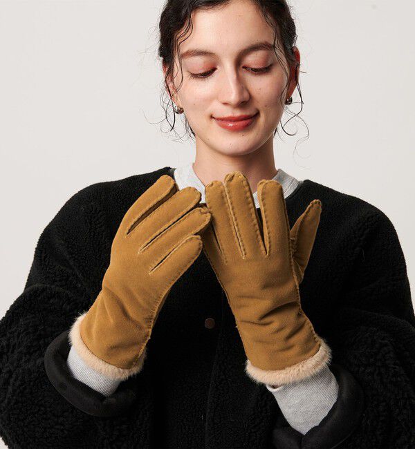 BEAUTY&YOUTH UNITED ARROWS「スエード ファーライク グローブ」|手袋|