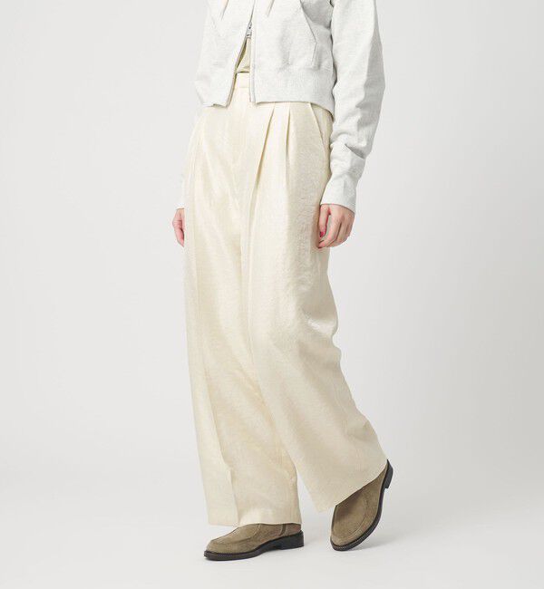 BEAUTY&YOUTH UNITED ARROWS「レーヨンブレンド グロス カーブパンツ」|チノ|
