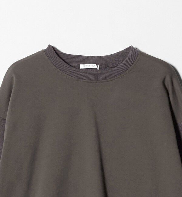 BEAUTY&YOUTH UNITED ARROWS「【WEB限定】スウェット&times;ニット コンビプルオーバー ウォッシャブル」|ニット・セーター|