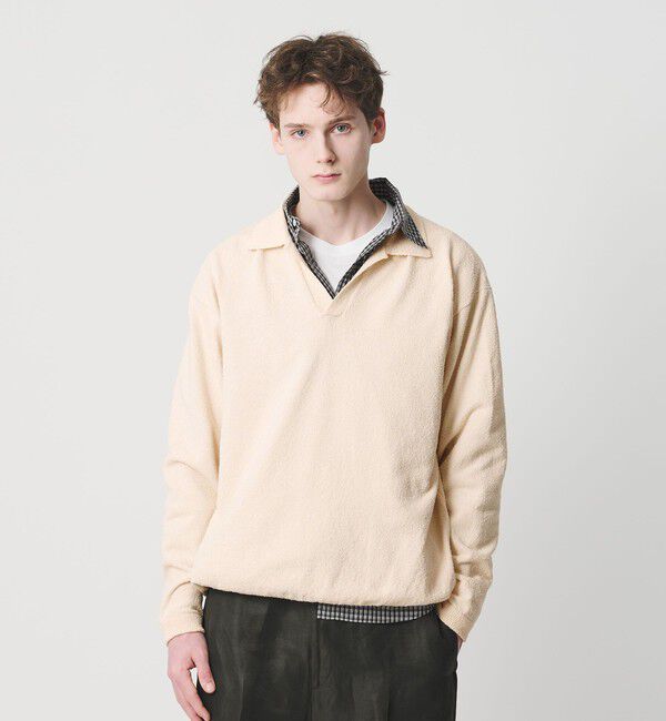 BEAUTY&YOUTH UNITED ARROWS「クリンプ コットン ポロ スキッパー ニット」|ニット・セーター|