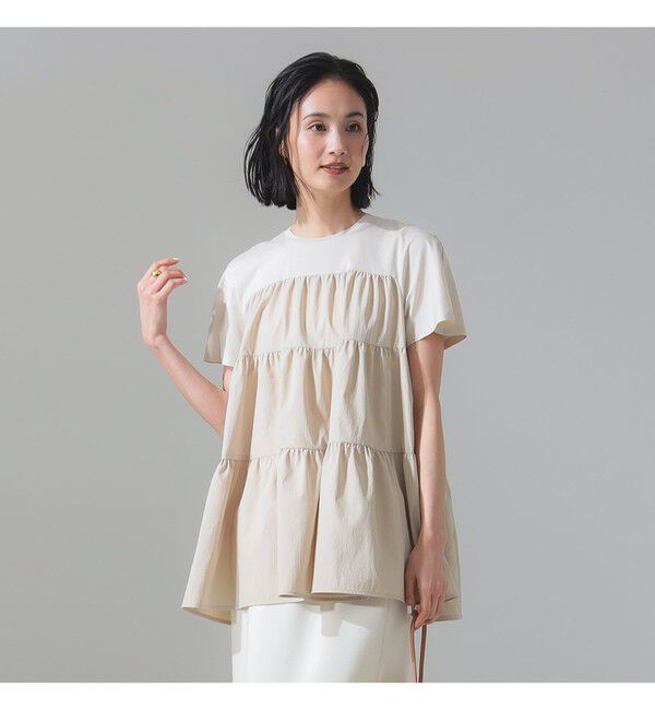 Demi-Luxe BEAMS 「コンビ ティアード プルオーバー」|シャツ・ブラウス|