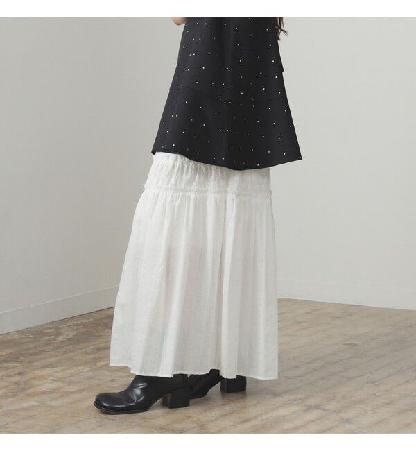 Ray BEAMS 「レース キリカエ ティアード スカート」|スカート|