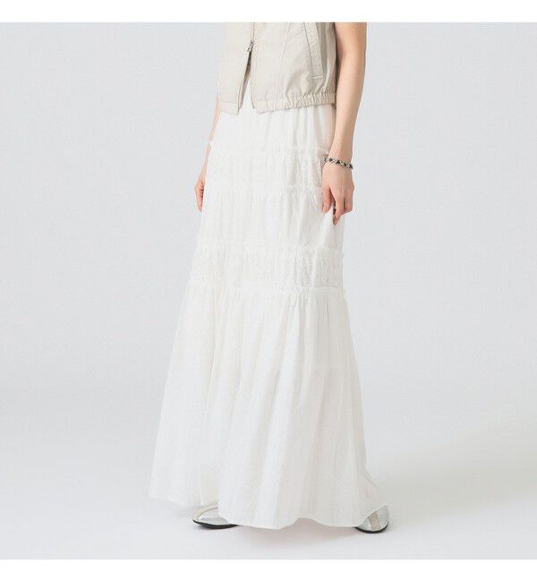 Ray BEAMS 「レース キリカエ ティアード スカート」|スカート|