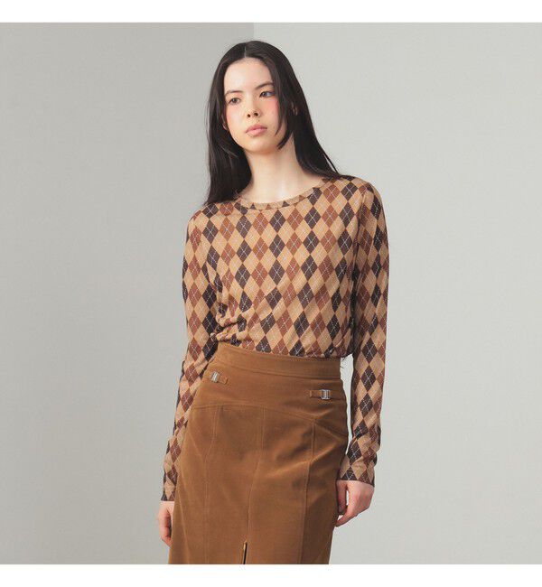 Ray BEAMS 「アーガイルプリント クルーネック トップス」|その他|