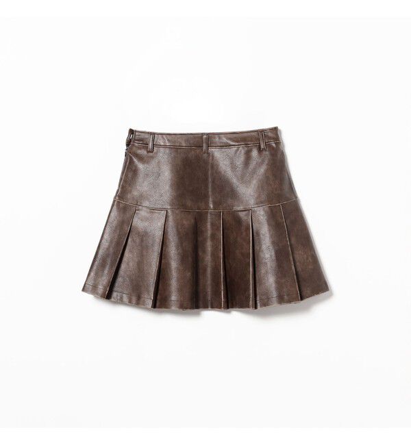 Ray BEAMS 「フェイクレザー プリーツ ミニ スカート」|スカート|