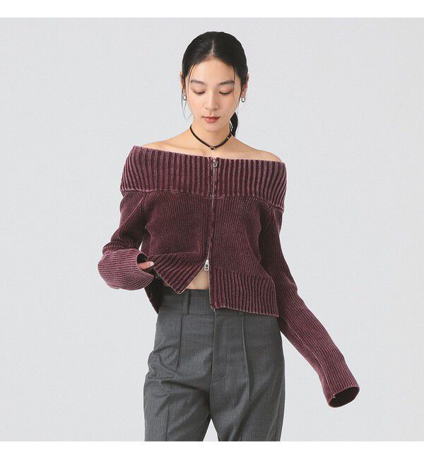 Ray BEAMS 「モールフェード ジップ カーディガン」|ニット・セーター|BORDEAUX