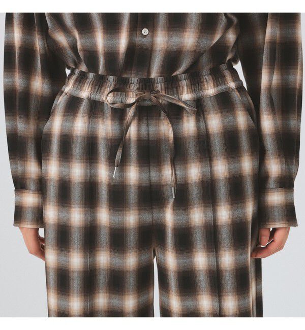 Ray BEAMS 「オンブレチェック ワイド パンツ」|チノ|