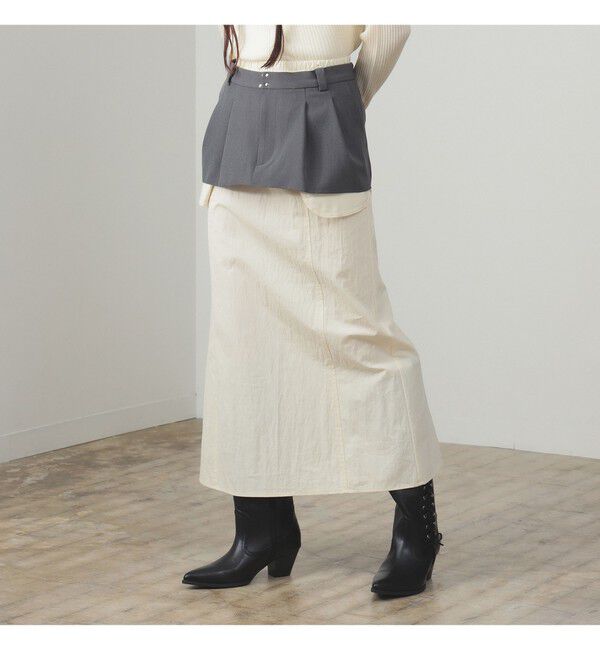 Ray BEAMS 「異素材 レイヤード スカート」|スカート|