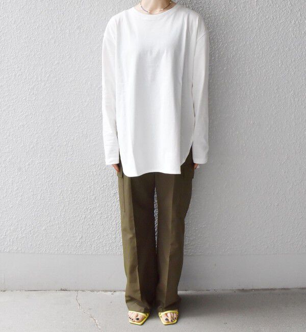 SHIPS any「SHIPS any:〈吸水速乾〉ラウンドヘム ロングスリーブ ワイド TEE」|Tシャツ・カットソー|