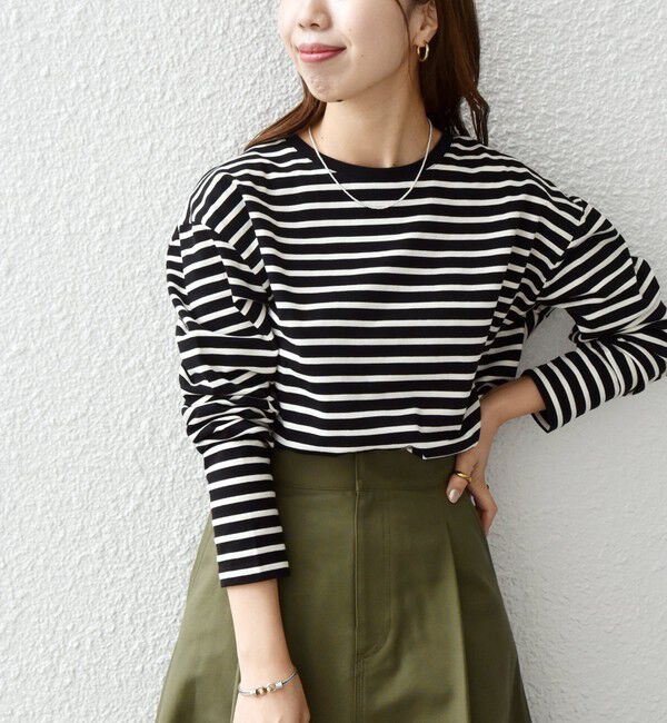 SHIPS any「SHIPS any:〈吸水速乾〉ラウンドヘム ロングスリーブ ワイド TEE」|Tシャツ・カットソー|