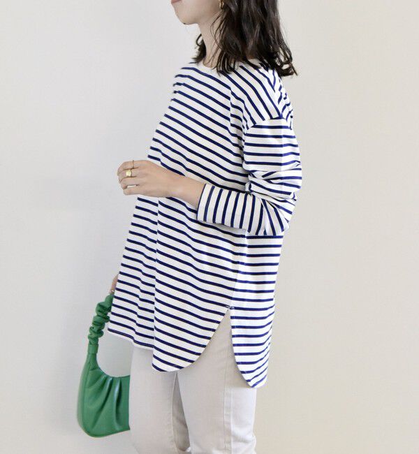 SHIPS any「SHIPS any:〈吸水速乾〉ラウンドヘム ロングスリーブ ワイド TEE」|Tシャツ・カットソー|