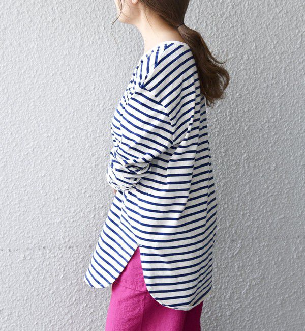 SHIPS any「SHIPS any:〈吸水速乾〉ラウンドヘム ロングスリーブ ワイド TEE」|Tシャツ・カットソー|