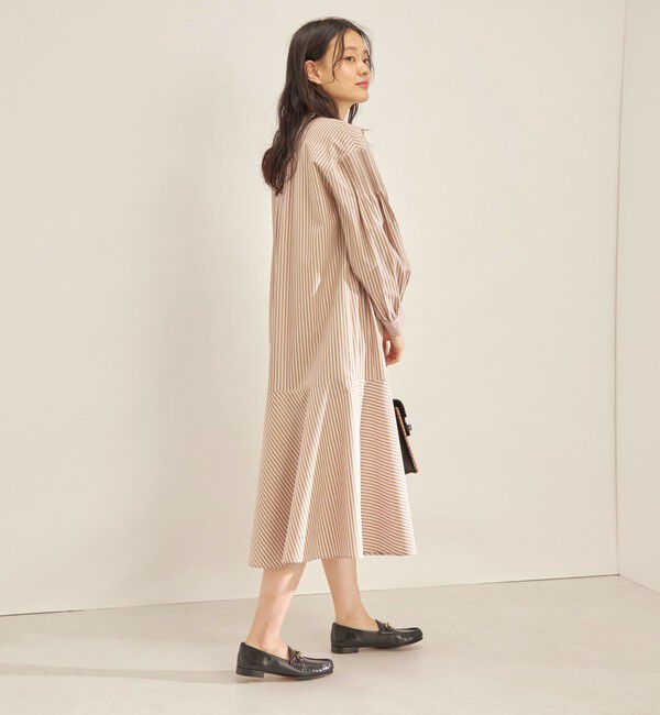 SHIPS for women「〈手洗い可能〉GIZA スーピマ 綿 切り替え バンドカラー ワンピース◇」|ワンピース|