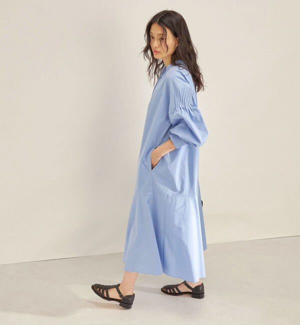 SHIPS for women「〈手洗い可能〉GIZA スーピマ 綿 切り替え バンドカラー ワンピース◇」|ワンピース|