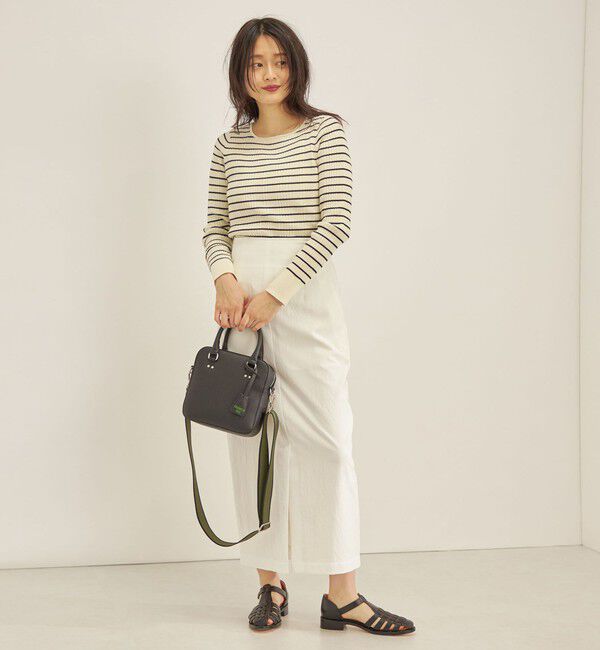 SHIPS for women「〈手洗い可能〉フェルガナ コットン ランダム リブ スクエアネック プルオーバー ◇」|ニット・セーター|