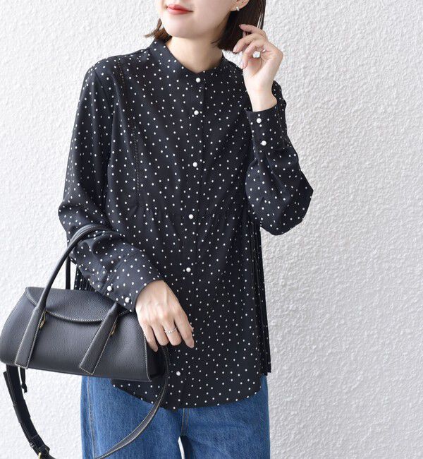 SHIPS for women「《一部追加予約》【WEB限定】〈手洗い可能〉ストレッチ ジョーゼット プリーツ ブラウス」|シャツ・ブラウス|