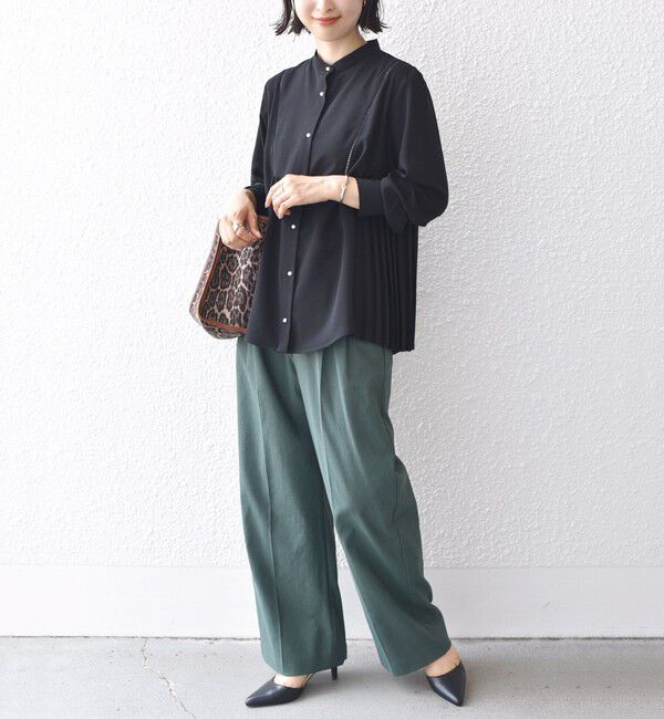 SHIPS for women「《一部追加予約》【WEB限定】〈手洗い可能〉ストレッチ ジョーゼット プリーツ ブラウス」|シャツ・ブラウス|