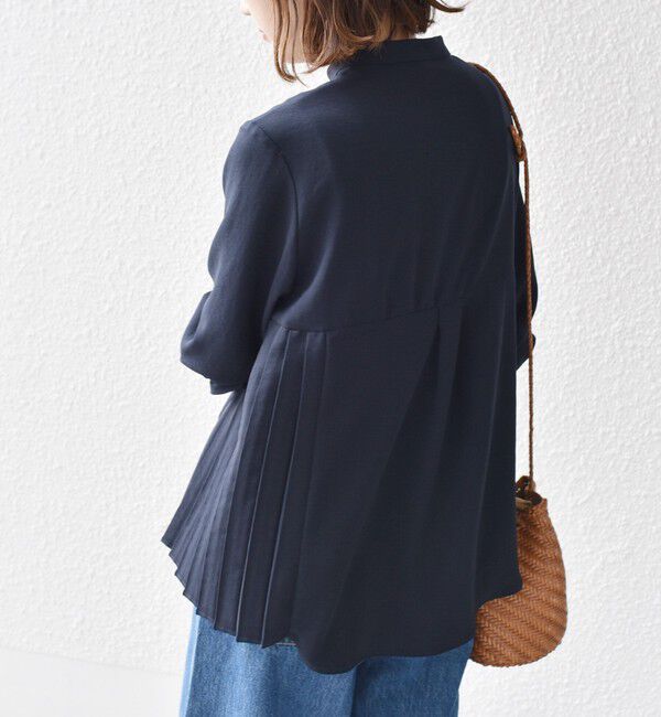 SHIPS for women「《一部追加予約》【WEB限定】〈手洗い可能〉ストレッチ ジョーゼット プリーツ ブラウス」|シャツ・ブラウス|