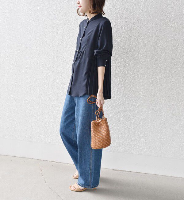 SHIPS for women「《一部追加予約》【WEB限定】〈手洗い可能〉ストレッチ ジョーゼット プリーツ ブラウス」|シャツ・ブラウス|