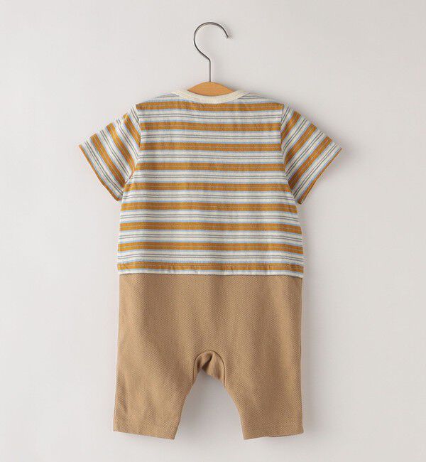 SHIPS KIDS「SHIPS KIDS:リサイクルコットン ボーダー ロンパース」|ロンパース|