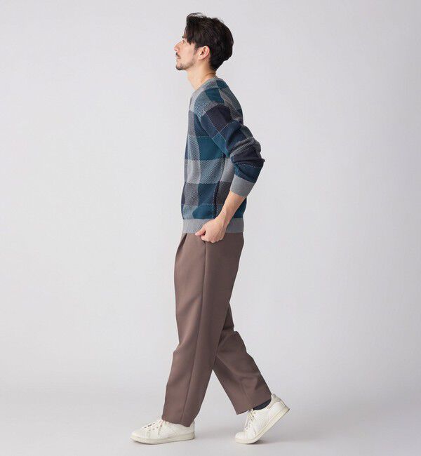 SHIPS「SHIPS:〈手洗い可能〉コットン カシミヤ チェック クルーネック ニット」|ニット・セーター|