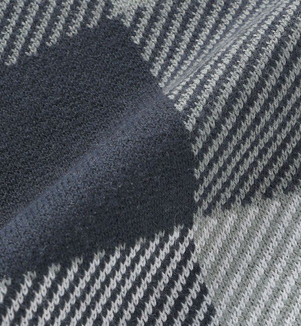 SHIPS「SHIPS:〈手洗い可能〉コットン カシミヤ チェック クルーネック ニット」|ニット・セーター|