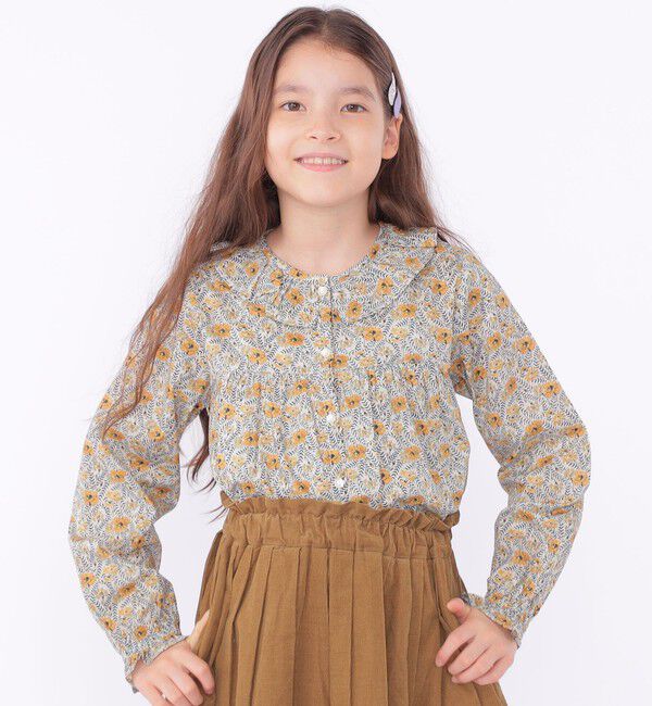 SHIPS KIDS「SHIPS KIDS:140～150cm / リバティ 長袖 ブラウス」|シャツ・ブラウス|イエロー系
