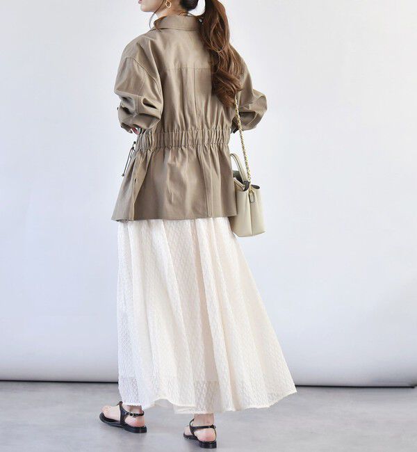 quaranciel「quaranciel:〈手洗い可能〉カットジャカード ジオメトリック ギャザー スカート」|スカート|